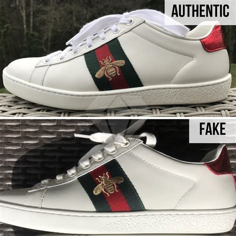 how to tell real gucci sneakers from fake|Gucci ace sneakers gg print.